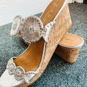 Jack Rogers Luccia Wedge Cork in Silver